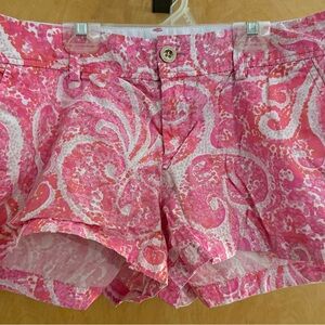 Lilly Pulitzer Pink and White Paisley Shorts